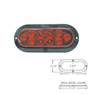 LED TAIL STOP TURN OVAL FLG MT -- 002804
