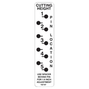Grasshopper 162187 Decal Cutting Height M1