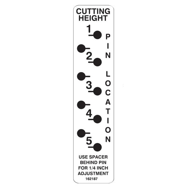Grasshopper 162187 Decal Cutting Height M1