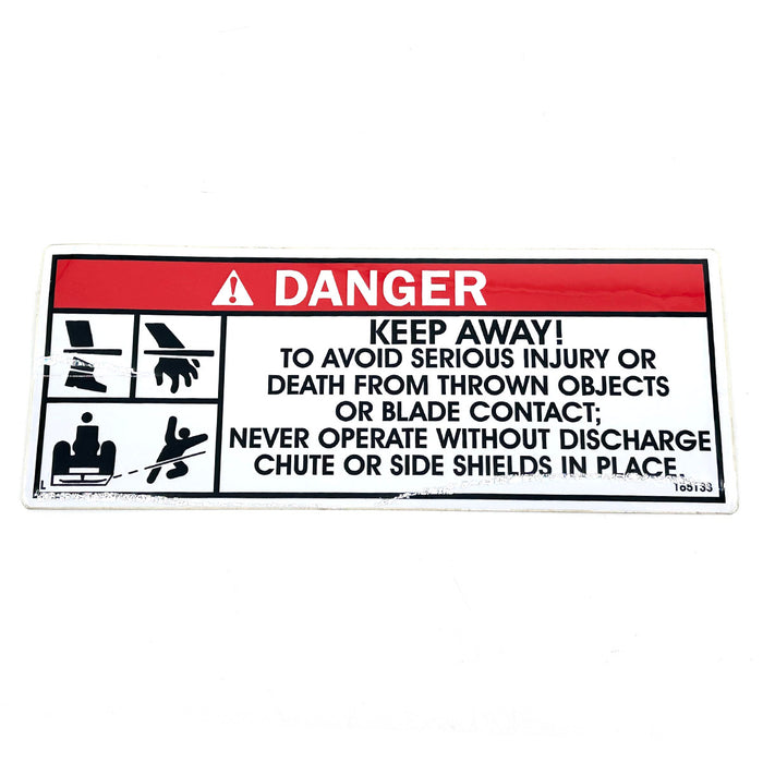 GRASSHOPPER INC - 165133 - DECAL - KEEP AWAY DISCHARGE