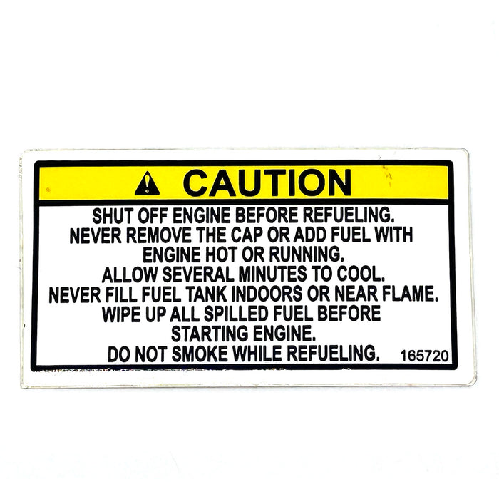 GRASSHOPPER INC - 165720 - DECAL - REFUELING WARNING