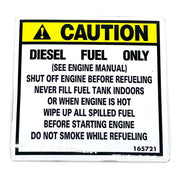 Grasshopper 165721 Decal Diesel Refuel Warning