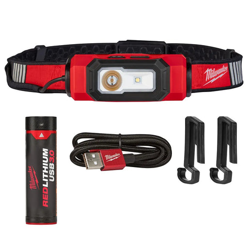 Milwaukee REDLITHIUM USB BEACON Rechargeable 600 Lumen Hard Hat Light (3.0Ah) Kit 2116-21