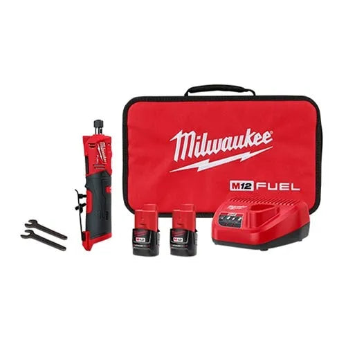 Milwaukee M12 FUEL 1/4" Straight Die Grinder (2.0Ah) Kit 2486-22