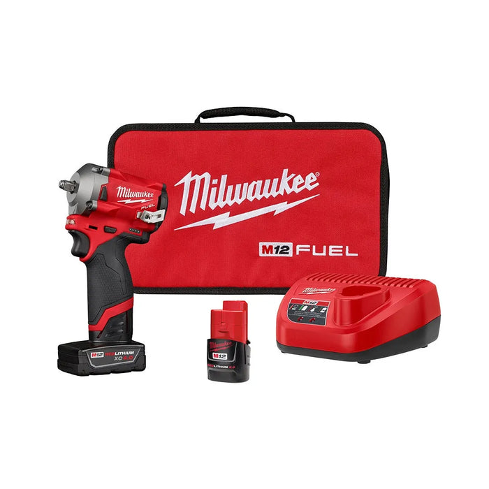 Milwaukee M12 FUEL Stubby 3/8" Impact Wrench (4.0Ah/2.0Ah) Kit 2554-22