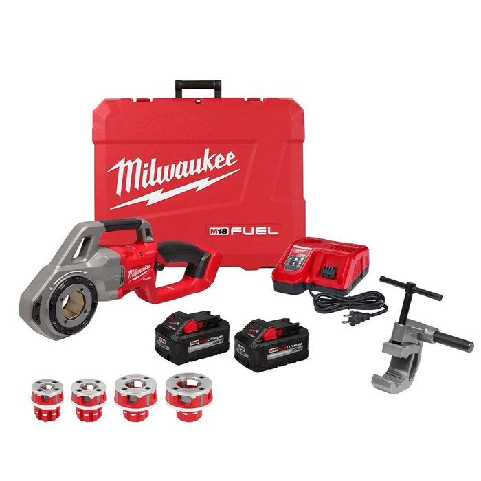 Milwaukee M18 FUEL Compact Pipe Threader Kit ONE-KEY & 1/2" - 1-1/4" Compact NPT 11R Die Head Kit (600-I) 2870-22