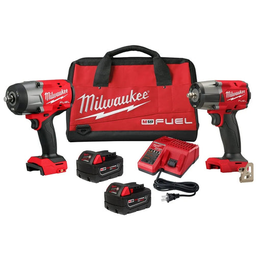 Milwaukee M18 FUEL 1/2" HTIW w/ Friction Ring & Grease Gun Combo Kit 2967-22GG