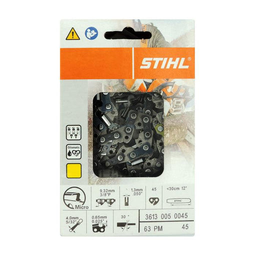 Stihl 3613 005 0045 Chainsaw Chain 12 In. 63PM 45