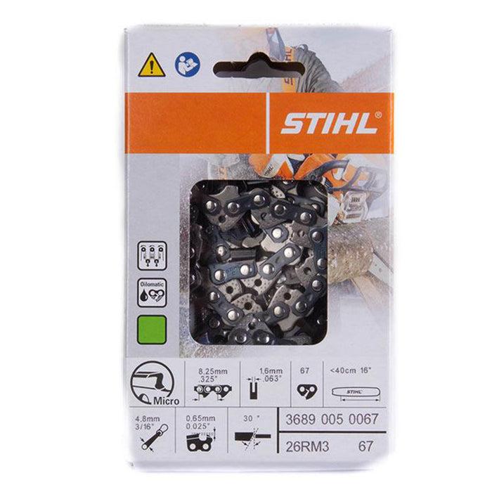 Stihl 3689 005 0067 Chainsaw Chain 16 In. 26RM3 67