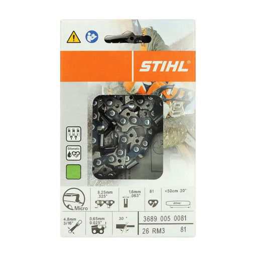 Stihl 3689 005 0081 Chainsaw Chain 20 In. 26RM3 81