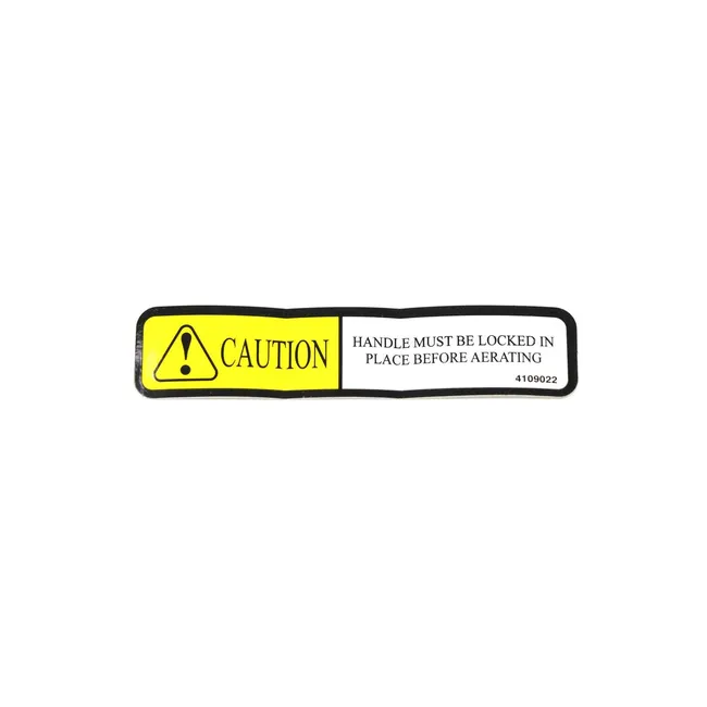 Bobcat 4109022 Caution Lock Handle Decal For Aerators