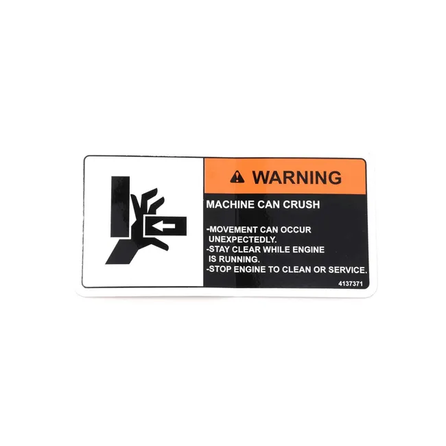 Bobcat 4137371 Hand Crush Warning Decal