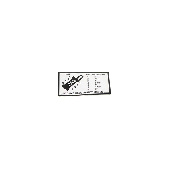 Bobcat 4172887 Control Decal For ZTS Stand-On Aerators