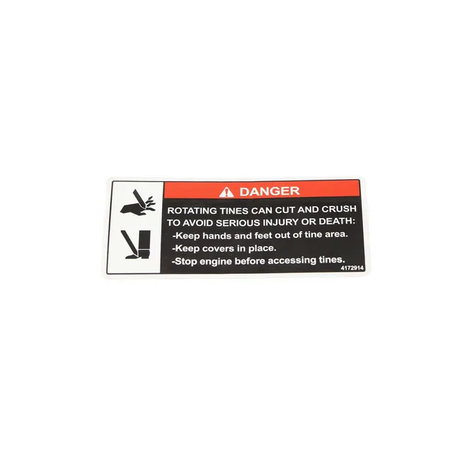 Danger Rotating Tines Decal For ZTS Stand-On Aerators, 4172914