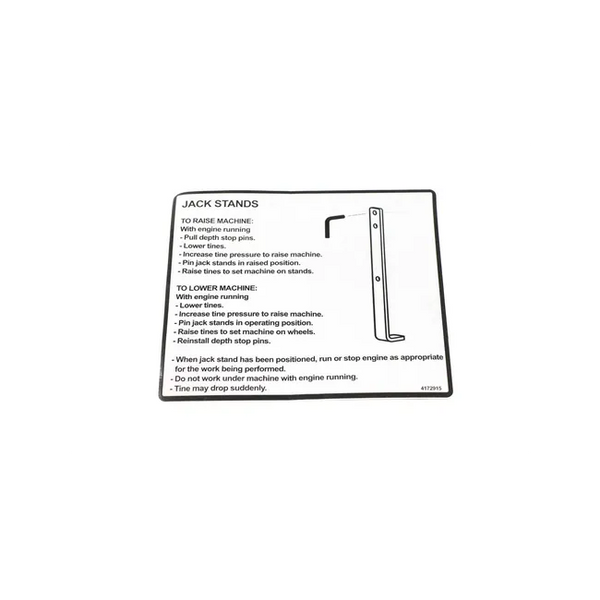 Jackstand Decal For ZTS Stand-On Aerators, 4172915