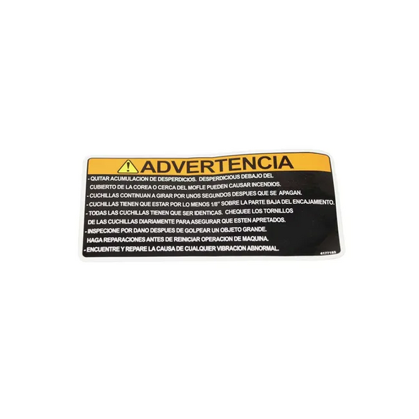 Bobcat 4177185 Decal Warning