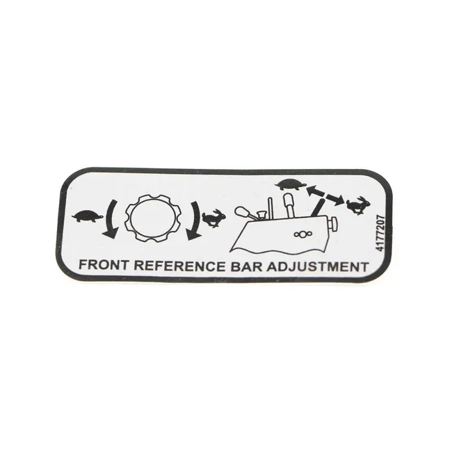 Bobcat 4177207 Adjustment Decal For ZS Zero-Turn Stand-On Mowers