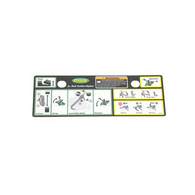 Bobcat 4177612 Hydro Instructions Decal For Sod Cutters