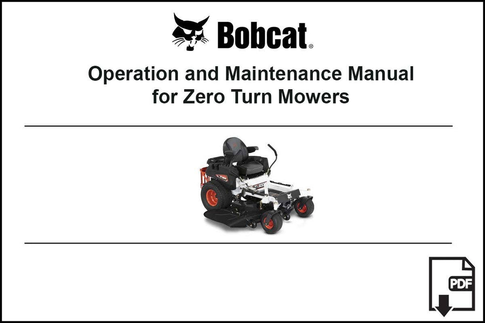 Bobcat 4178914ENUSPDF ZT2000 Mower Operation and Maintenance Digital Manual