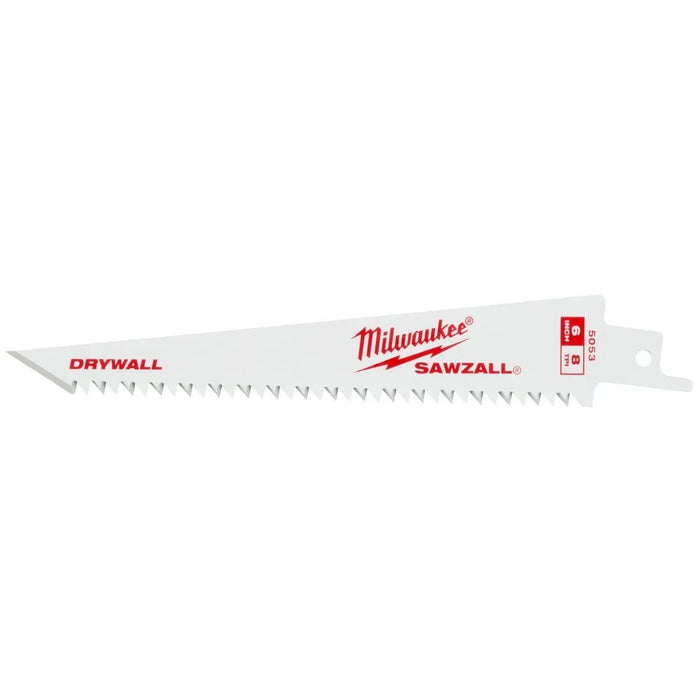 Milwaukee 6" 8TPI Drywall SAWZALL Blades (3 pk) 48-00-5053