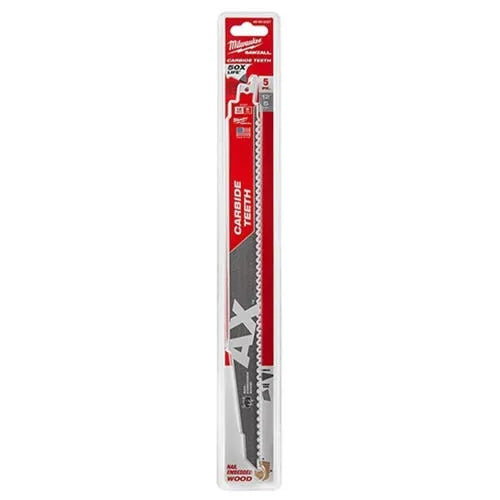 Milwaukee 12" 5 TPI Carbide Axe Sawzall Reciprocating Saw Blade (5 Pack) 48-00-5527