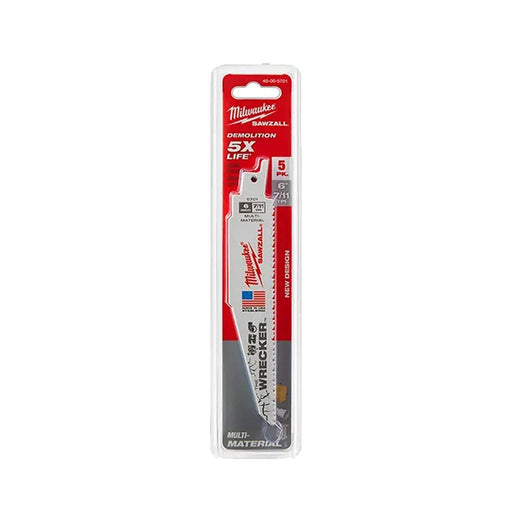 Milwaukee The WRECKER Multi-Material SAWZALL Blade 6" 7/11TPI 5pk