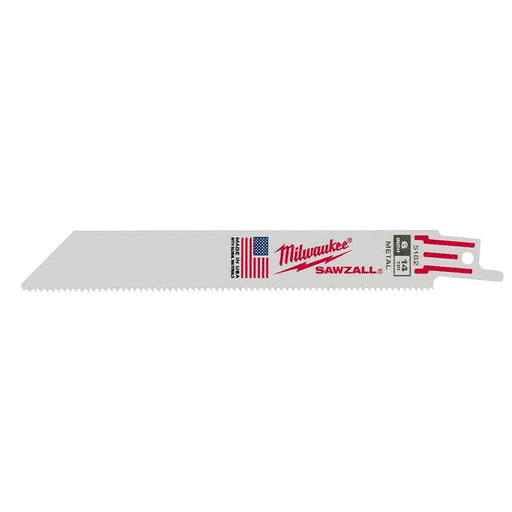 Milwaukee 6" 14 TPI Thin Kerf Sawzall Standard Metal Blade (Each) 48-01-2182