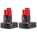 Milwaukee M12 REDLITHIUM XC Battery 2-Pack 48-11-2412