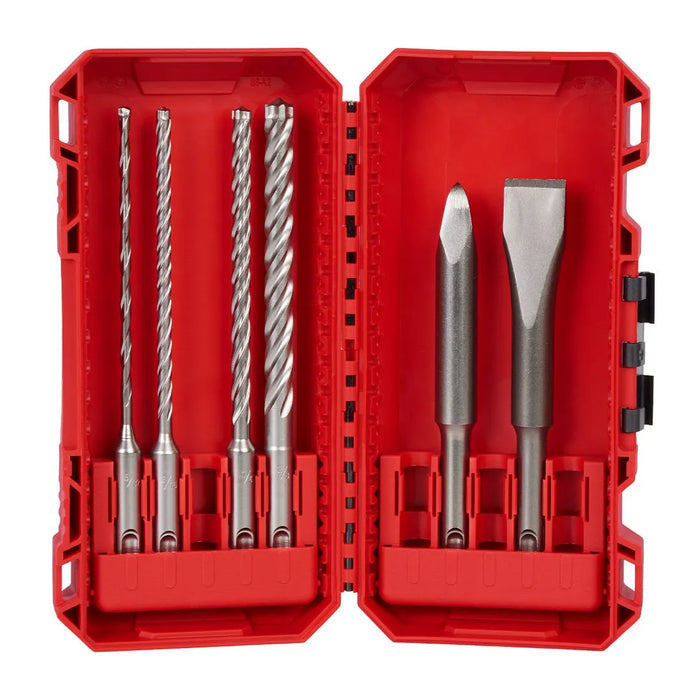 Milwaukee 6pc. SDS Plus MX4 4-Cutter & Chisel Kit for PACKOUT 48-20-7662