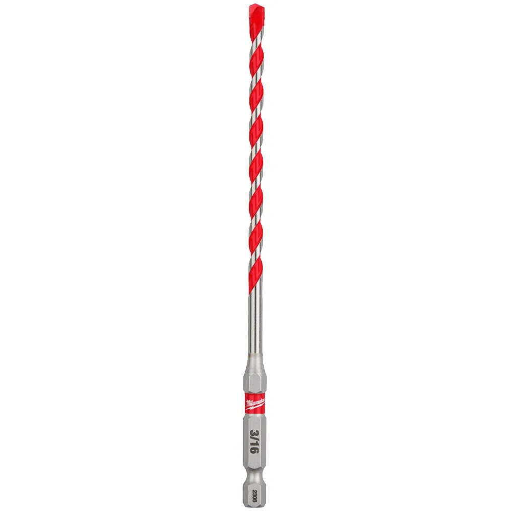 Milwaukee 3/16" x 4" x 6" SHOCKWAVE Impact Duty Carbide Hammer Drill Bit 48-20-9006