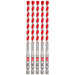 Milwaukee 1/4" x 4" x 6" SHOCKWAVE Impact Duty Carbide Hammer Drill Bits - Bulk 5 PK 48-20-9162