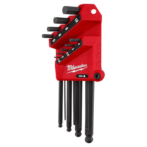 Milwaukee 9-Key Ball End L-Key Set - Metric 48-22-2186