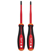 Milwaukee Tool 2pc 1000V Insulated Slim Tip Screwdriver Set 48-22-2207