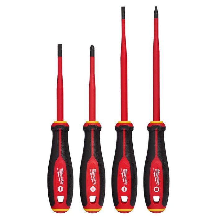 Milwaukee Tool 4pc 1000V Insulated Slim Tip Screwdriver Set 48-22-2219