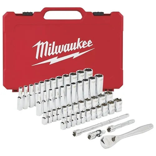 Milwaukee 1/4" Drive 50 piece Ratchet & Socket Set - SAE & Metric 48-22-9004