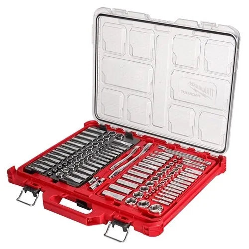 Milwaukee 1/4" & 3/8" Drive 106pc SAE & METRIC Ratchet & Socket Set PACKOUT 48-22-9486