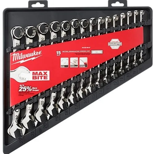 Milwaukee Metric Combination Wrench Set 15 Piece 48-22-9515