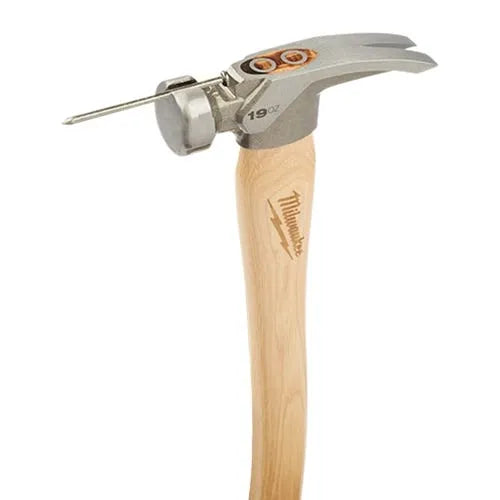 Milwaukee 19oz Smooth Face Hickory Wood Framing Hammer 48-22-9519