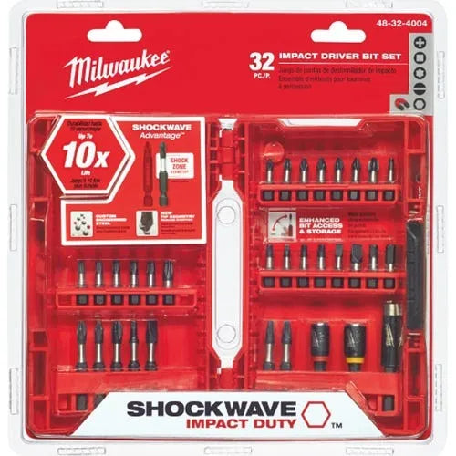 Milwaukee 32 Piece Shockwave Driver Bit Set Impact Rated 48-32-4004