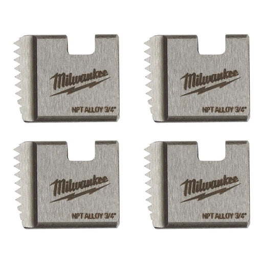 Milwaukee 3/4" Alloy NPT Portable Pipe Threading Dies (Set of 4) 48-36-1102