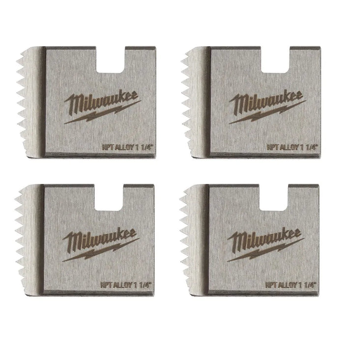 Milwaukee 1-1/4" Alloy NPT Portable Pipe Threading Dies (Set of 4) 48-36-1104