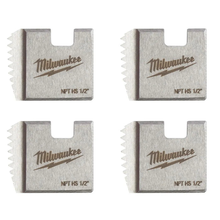 Milwaukee 1/2" High Speed NPT Portable Pipe Threading Dies (Set of 4) 48-36-1107