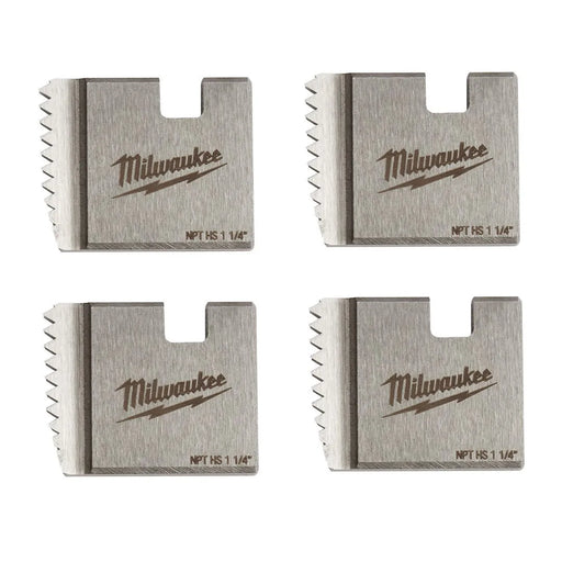 Milwaukee 1-1/4" High Speed NPT Portable Pipe Threading Dies (Set of 4) 48-36-1110