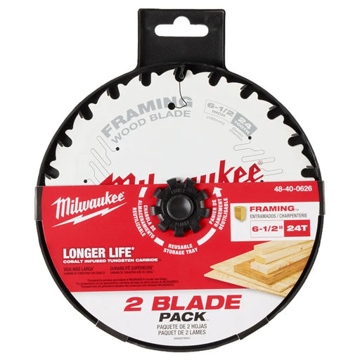 Milwaukee 6-1/2" 24T Framing Circular Saw Blade 2PK 48-40-0626