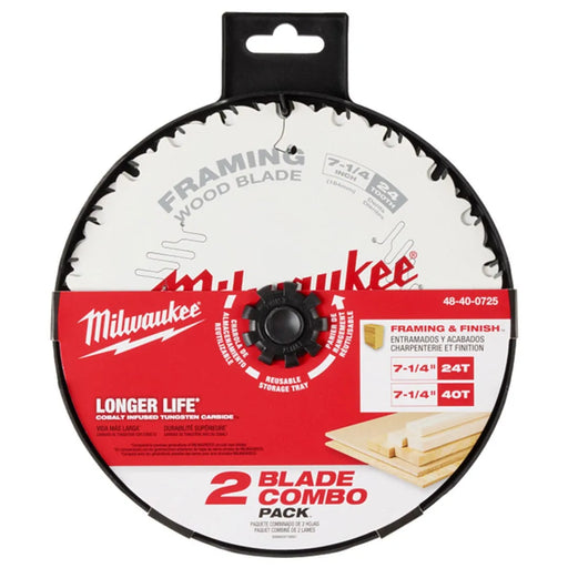 Milwaukee 7-1/4" 24T & 40T Circular Saw Blade 2PK 48-40-0725