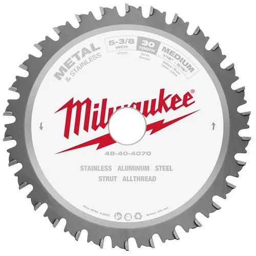 Milwaukee 5-3/8" 30 Tooth 20mm Arbor Circular Saw Metal & Stainless Cutting Blade 48-40-4070