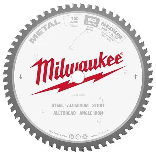 Milwaukee 12" 60 Tooth 1" Arbor Circular Saw Metal Cutting Blade 48-40-4265