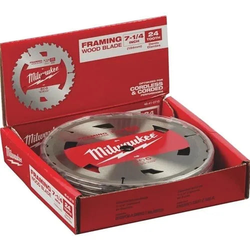 MIlwaukee 7-1/4" 24 Tooth Basic Framer Circular Saw Blades 48-41-0710