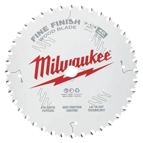 Milwaukee 7-1/4" 40 Tooth Fine Finish Circular Saw Blade 48-41-0726