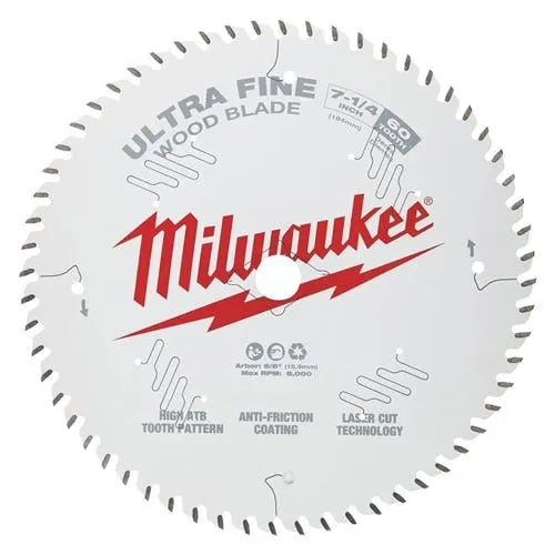 Milwaukee 7-1/4" 60 Tooth Ultra Fine Finish Circular Saw Blade 48-41-0730